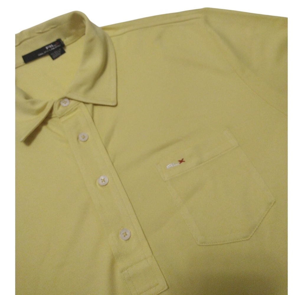 Ralph Lauren RLX Polo Golf Shirt Man's L Yellow Princeville Course Golf‎